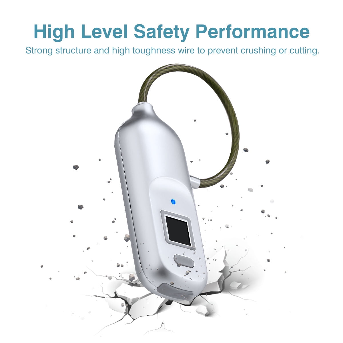 Fingerprint Padlock IP65 Waterproof Anti-Theft Keyless Padlock Smart Security Lock for Outdoor Suitcase Backpack