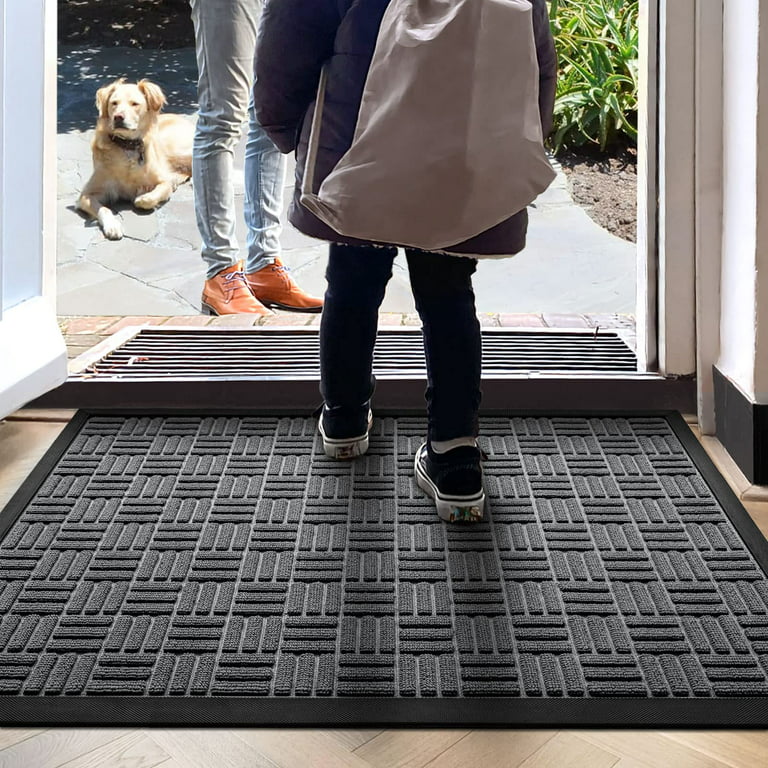 Durable Front Door Mat Heavy Duty Doormat for Outdoor 17x29.5 Inch Brown