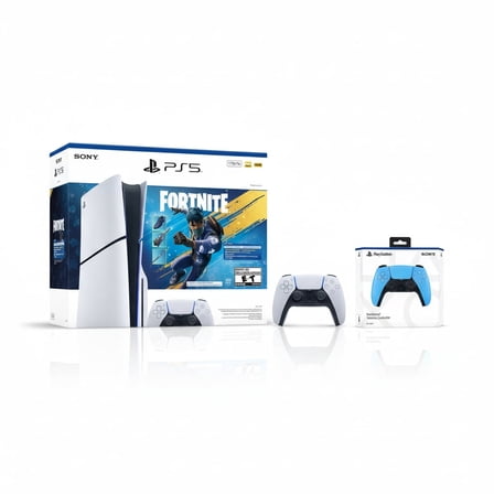 Sony PlayStation 5 Disc Holiday Bundle   PlayStation 5 DualSense Wireless Controller Starlight Blue - Includes PS5 Console & DualSense Controller