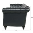 thumbnail image 3 of Three Seater In Black Pu, 85.97" Size, With Cushions Pu Couch, Rolled Arm Feature, Staggered Pull Buckles Arrangement, Soft Leather Covering, Solid Wood + Plywood Structure, 3 of 5
