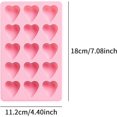 thumbnail image 2 of Heart Shaped Ice Cube Tray, Silicone Ice Cube Mold, Easy Release Silicone and Flexible, 15 Cubes Ice Cube Tray for Kitchen, Chocolate, Candy, Pink (He, 2 of 5