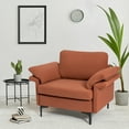 thumbnail image 3 of Costway Fauteuil d'Appoint Moderne en Tissu Canapé Simple avec Pieds en Métal Rouge Rouille, 3 of 9