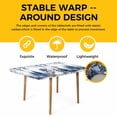 thumbnail image 4 of Blue Snowman Christmas Table Cloths for 4 Foot Rectangle Tables, Xmas Tree Forest Eucalyptus Leaves Patio Waterproof Elastic Fitted Tablecloths, Washable Rectangular Table Cover for Camping, 4 of 8