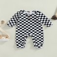 thumbnail image 2 of Combinaison d'Automne pour Bébés Garçons Filles Manches Longues Col Boutonné à Damier, 2 of 7
