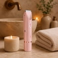 thumbnail image 1 of Afeitadora eléctrica 2 en 1 para mujer, doble cabezal, portátil, resistente al agua IPX7, inalámbrica, recortadora bikini para mujer, afeitadora Rosa, 1 of 10