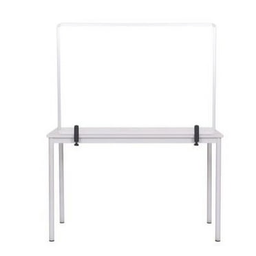 MasterVision Protector Series Glass Aluminum Desktop Divider, 35.4 x 0.16 x 23.6, Clear (GL07019101)