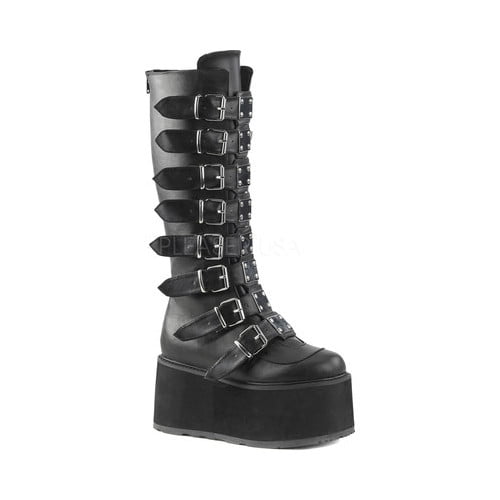 knee high converse boots with buckles and straps