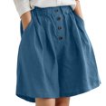 thumbnail image 2 of Kureaily Women's Wide Leg Shorts Comfort Shorts Casual Shorts Loose Knee Length Short Work Casual Pants, 2 of 5