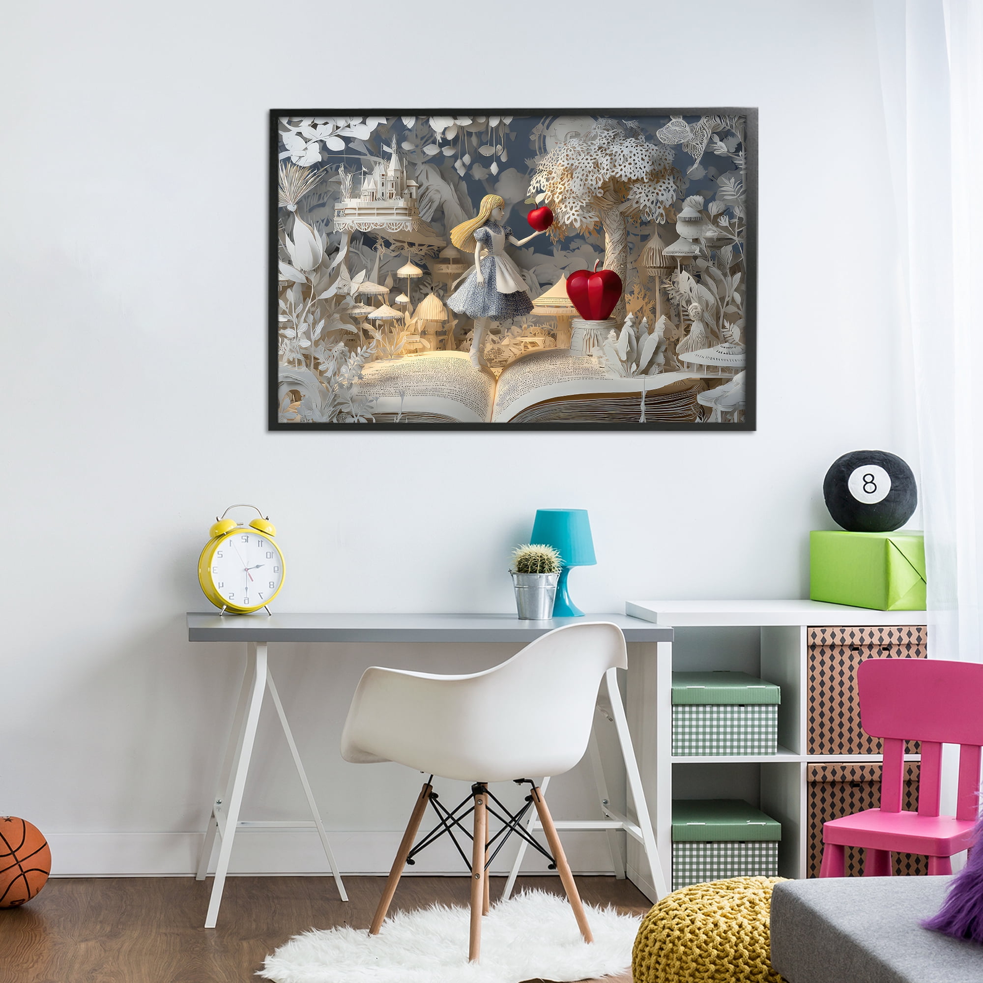 Stupell Industries Fairytale Scene Papercraft Black Framed Giclee Art, design by The Wands Want