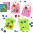 thumbnail image 1 of ER Juegos Montessori para niños, juguete educativo para niños, tela con cordones Rojo Verde, 1 of 5