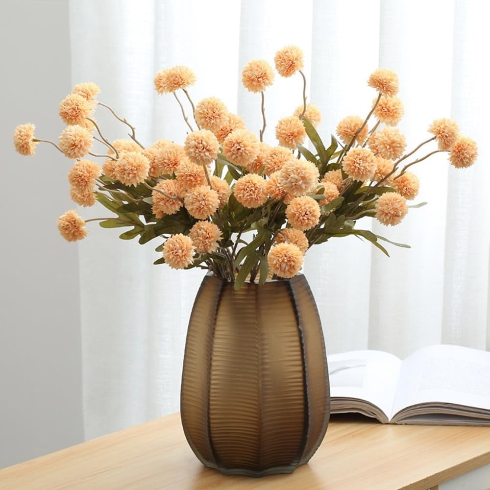 Artificial Flowers for Vases 20 Inch 10 Stems, Silk Dried Fake Mums Bouquet Indoor Faux Floral Arrangements for Decoration (White)