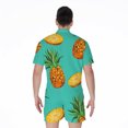 thumbnail image 2 of Pastel Turquoise Pineapple Pattern Short Sleeve Men'S Rompers Casual Summer Jumpsuits Outfit, 2 of 4