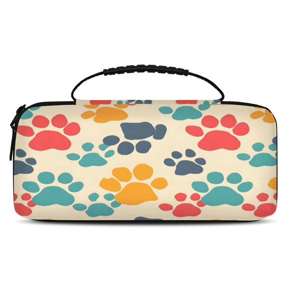 Herdesigns Dog Paw Print Pet Carrying Case for Nintendo Switch 2 with 20 Game Card Slots, Portable Travel Carry Case for Accessories and Console