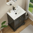 thumbnail image 4 of Eclife 24" Vintage Black Bathroom Vanity Set with Ceramic Sink Top, Faucet, Drain, 4 of 8