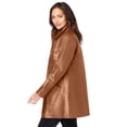 thumbnail image 2 of Jessica London Women's Plus Size A-Line Zip Front Leather Jacket, 2 of 5