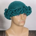 thumbnail image 3 of Dsseng Sweet Girls Crochet Ruffled Brim Bucket Hat Cute Ladies Fisherman Hat Exaggerated Style Teens Winter Windproof Hat, 3 of 21