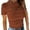 Brown, variant on HXWCHs Women's Casual Short Sleeve Round Neck Pullover top with Hollow Out Design and Slim Fit M White