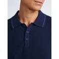 thumbnail image 4 of Free Assembly Men's Textured Tipped Polo Shirt with Short Sleeves, Sizes S-3XL, 4 of 5