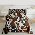thumbnail image 2 of jejeloiu Brow White Cowhide Queen Comforter Set,Patchwork Cattle Hide Bedding Sets,Rustic Farmhouse Hunting Bedding Comforter Set For Adult,Luxury Bedroom Decor Reversible,3pcs, 2 of 8