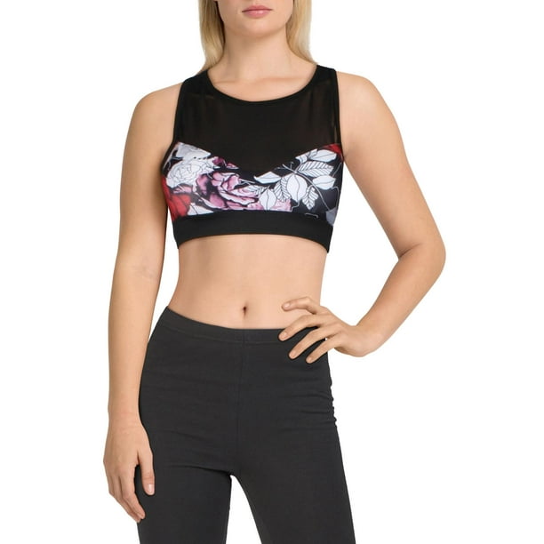 Bebe Bebe Sport Womens Floral Print Fitness Sports Bra Walmart Com Walmart Com