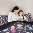 thumbnail image 4 of Castle Fairy Cartoon Dinosaur Astronaut Twin Bedding Sets 7-Piece for Kids Children,Starry Sky Planet Bedding Comforter Set Microfiber,Kawaii Animal Dino Breathable Sheet Sets,Lightweight Room Decor, 4 of 8