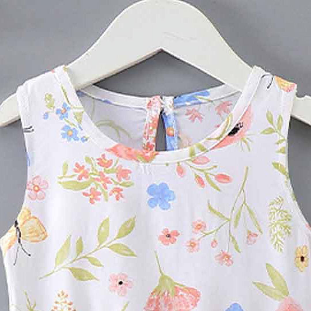 Bovxnpu Summer Toddler Girls Dresses, Kids Casual Dresses, Summer Toddler Baby Girls Sleeveless Dress Graphic Print Children's Clothing 2 Years