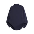 thumbnail image 4 of SBYOJLPB Men's Solid Color Button Turndown Collar Long Sleeved Shirt Double Pocket Work Shirt, 4 of 4