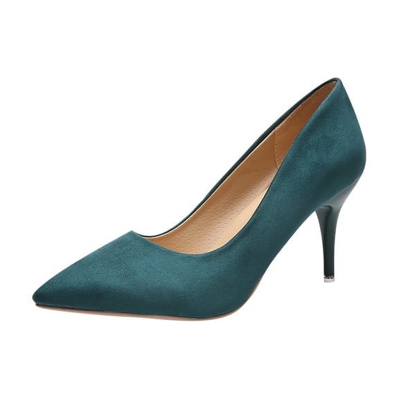 JikouIivo Women's formal Fashion Leisure office Solid Color Pointed High Heels Women Shoes Christmas
