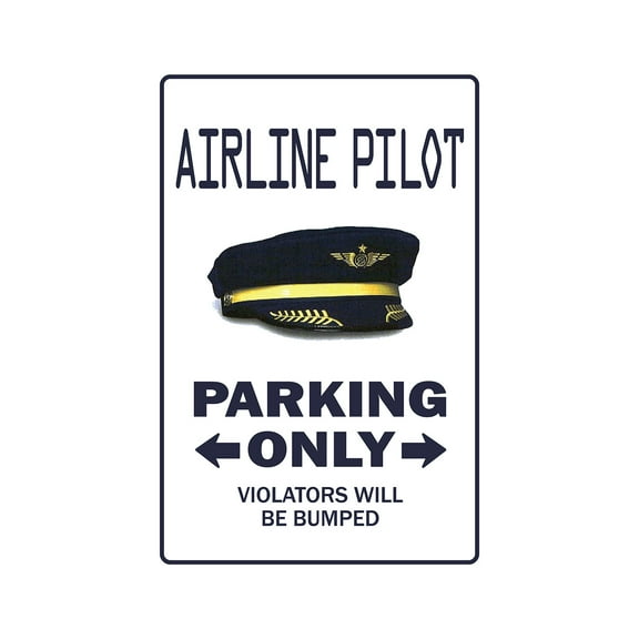 SignMission 8 x 12 in. Airline Pilot Decal Parking Decals - Plane Airplane Captain Flying