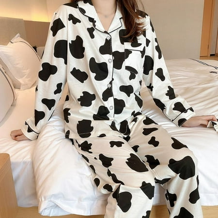 

Women s Pajamas Sweet Animial Pattern Print Nighty Suit Spring Autumn Sleepwear Petite Homewear Set