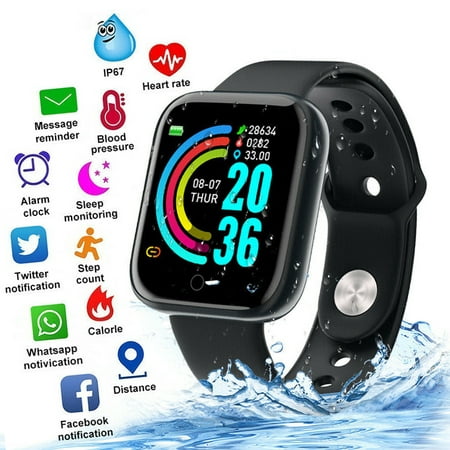 EIMELI Smart Watch for Android Phones Compatible iPhone Samsung IP68 Swimming Waterproof Smartwatch Sports Watch Fitness Tracker Heart Rate Monitor Digital Watch Smart Watches for Men Women Black