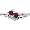thumbnail image 5 of 14K White Gold Created Ruby And Diamond 2-Stone Heart Ringsize 7 (Width 1.2 To 3.1) - Jbsp, 5 of 5