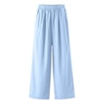 thumbnail image 4 of BiZtdJrK Mens Wide Leg Sweatpants Plus Size Elastic Waist Drape Palazzo Pants Baggy Casual Summer Pants with Pockets Light Blue XXL, 4 of 5