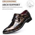 thumbnail image 2 of Men's Formal Oxfords Pointed Toe Floral Patent Leather Loafers Comfort Non-slip Wedding Driving Business Derby Shoes Yellow 13 US, 2 of 7