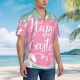 thumbnail image 6 of Happy Easter Men'S 3d Print Casual Button Down Shirts, Novelty Hawaiian Short Sleeves L, 6 of 8