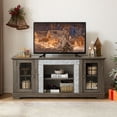 thumbnail image 2 of CQSXDA Large 58 Inch TV Stand with 2-Door Storage, Sleek Faux Stone Entertainment Center in Grey for Modern Living Rooms, 2 of 11