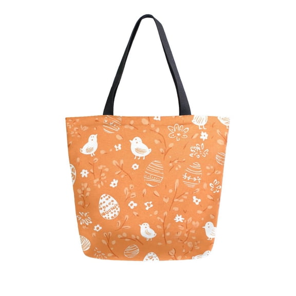 Durable Canvas Tote Bag with Zip Pocket Bags for Woman Shoulder Versatile Carryall for Everyday Use Orange Element