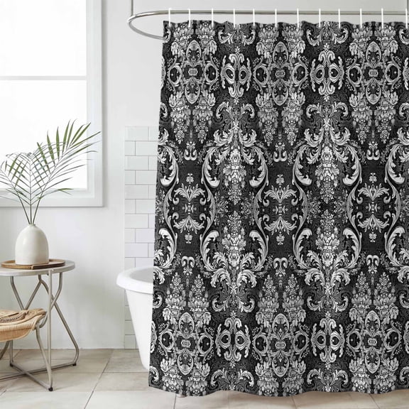 Black and White Waterproof Fabric Shower Curtain,Modern Luxurious Geometric Abstract Art Waterproof Fabric Shower Curtain for Bathroom Curtains Bathtubs Shower Curtains with 12 Hooks Standard 72x72