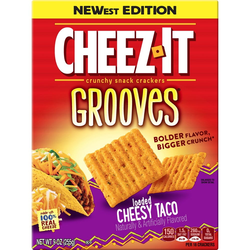 CheezIt Grooves Loaded Cheesy Taco Crunchy Snack Crackers Walmart