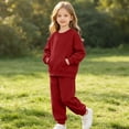 thumbnail image 7 of Gamivast 2 Piece Sweatsuit Outfit for Girl Long Sleeve Pullover Hoodie Sweatpants Tracksuit Set Casual Activewear Jogger Set Red 8 Years, 7 of 7