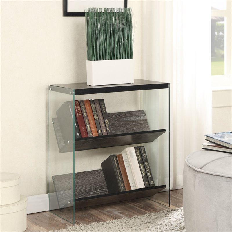 Pemberly Row 2 Shelf Bookcase in Weathered Gray