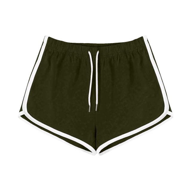 ABATAB Athletic Shorts for Women Casual Summer Drawstring Running Track Shorts Drawstring Gym Yoga Athletic Booty Shorts(Large,Army Green)