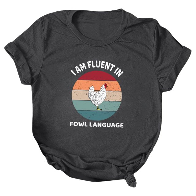 Gibobby Playera Corte clásico para Mujer Mujeres Casual Impresión Mangas Cuello Redondo Camiseta Suelta Blusa Tops(Gris oscuro,XL)