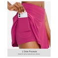 thumbnail image 5 of Athletic Skort Skirts for Women High Waisted Pleated Athletic Skort with 4 Pockets, Tennis Golf Running Casual Wear Rose red M, 5 of 8