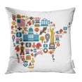 thumbnail image 1 of RYLABLUE USA America Map with Many American Travel Throw Taie d'Oreiller Housse de Coussin, 1 of 1