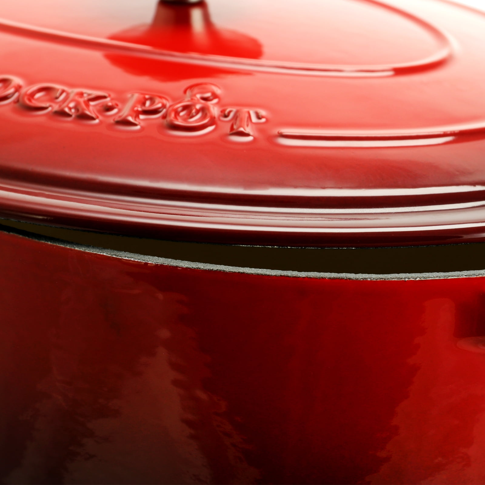 Crock-Pot Artisan Oval Enameled Cast Iron Dutch Oven, 7-Quart, Scarlet Red