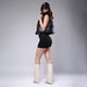 thumbnail image 4 of Short Savi Jeans Gabardina Stretch Negro Tiro Alto de Mujer, 4 of 6