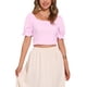 thumbnail image 1 of TOP CORTO CON ELÁSTICO INSPIRADOR CHIC PARA MUJERES CON MANGAS BUBBLE EN CUADROS GINGHAM XL ROSA CLARO, 1 of 6