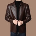 thumbnail image 2 of Abrigo de cuero para hombre, chaqueta para hombre, chaqueta de cuero casual para hombre de mediana edad, chaqueta para hombre, 2 of 5