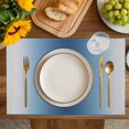 thumbnail image 4 of Navy Blue Grey Ombre Placemats Set of 6, Farmhouse Gradient Minimalist Placemats for Dining Table, Place Mats for Kitchen Tabletop, Waterproof Wipeable Dining Table Mats Set, 4 of 9